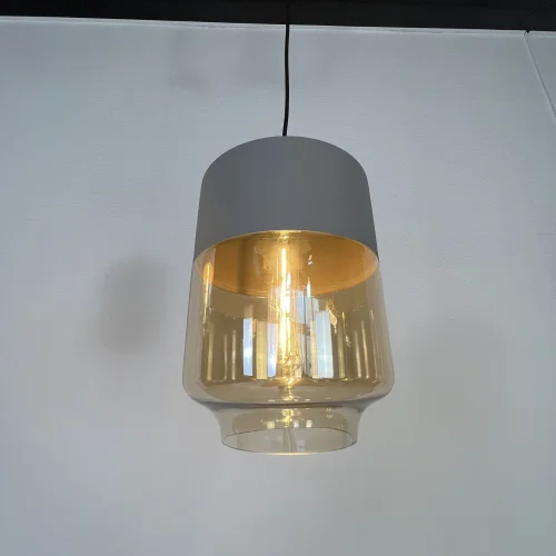 Светильник подвесной NORD A D18 Gray/Amber 190486-26 ImperiumLoft янтарный 1 лампа, основание серое в стиле современный  фото 13