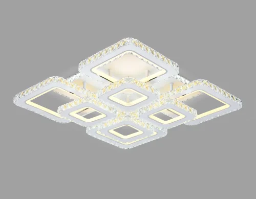 Люстра потолочная LED с пультом FA1737 Ambrella light белая на 1 лампа, основание белое в стиле современный хай-тек с пультом квадраты фото 3
