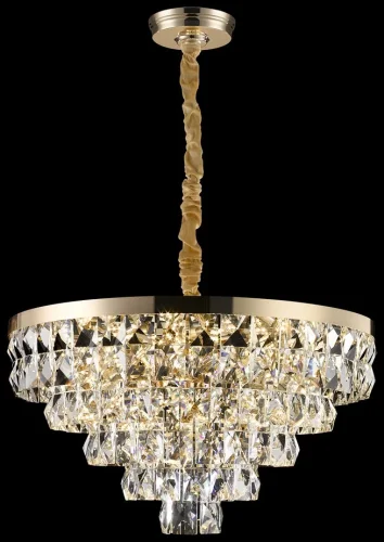 Люстра подвесная Cassia WE102.15.303 Wertmark прозрачная на 15 ламп, основание золотое в стиле современный классический 