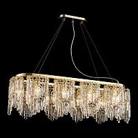 Люстра подвесная Presidio LSP-6043 Lussole прозрачная на 10 ламп, основание золотое в стиле современный классический Люстра подвесная Presidio LSP-6043 Lussole прозрачная на 10 ламп, основание золотое в стиле современный классический