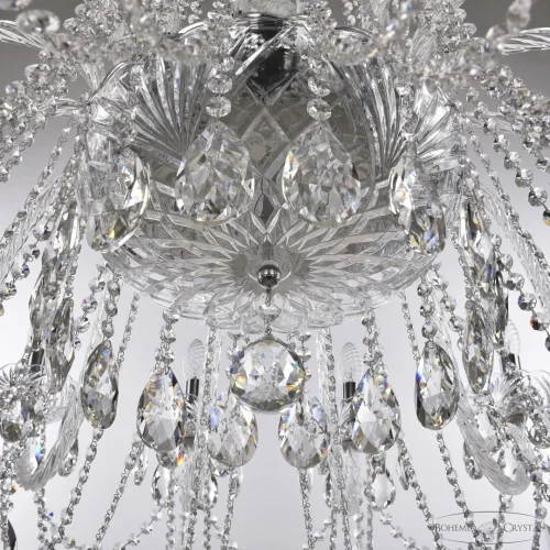 Люстра подвесная 1402/16/400 Ni Bohemia Ivele Crystal без плафона на 16 ламп, основание прозрачное никель в стиле классический sp фото 5