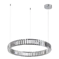 Люстра подвесная LED Vekia 4930/36L Odeon Light прозрачная на 1 лампа, основание хром в стиле современный кольца