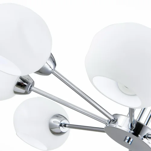 Люстра потолочная Lanta SLE104302-08 Evoluce белая на 8 ламп, основание хром в стиле современный  фото 4
