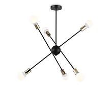 Люстра потолочная TR80435 Ambrella light без плафона на 6 ламп, основание чёрное в стиле современный 