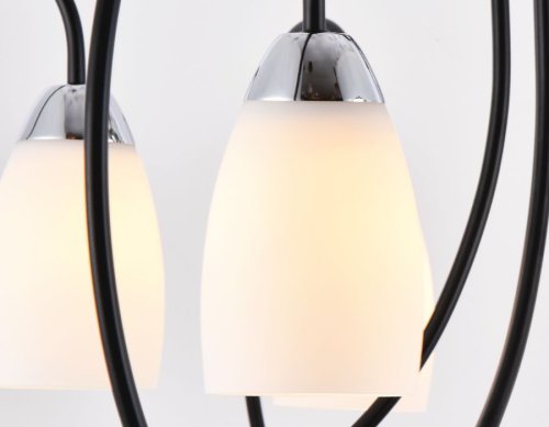 Люстра потолочная TR3121 Ambrella light белая на 6 ламп, основание чёрное в стиле современный  фото 2