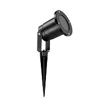 Ландшафтный светильник LANDSCAPE 369953 Novotech уличный IP67 чёрный серый 1 лампа, плафон чёрный серый в стиле модерн GU10