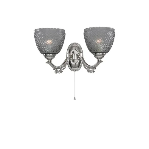 Бра с выключателем A 9851/2 Reccagni Angelo чёрный серый на 2 лампы, основание никель в стиле классический 