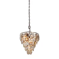 Люстра подвесная V5848-7/10 Vitaluce янтарная на 10 ламп, основание бронзовое в стиле классика модерн 