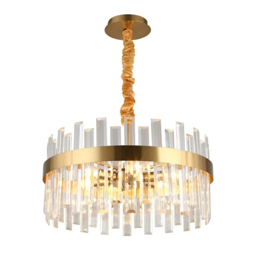 Люстра подвесная Oriolo OML-69403-06 Omnilux прозрачная на 6 ламп, основание золотое в стиле классический 
