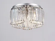 Люстра потолочная хрустальная 4354/PL chrome Newport прозрачная на 4 лампы, основание хром в стиле классика 