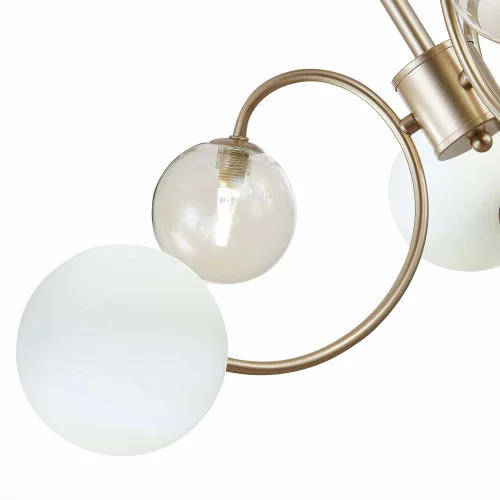 Люстра потолочная Formae SLE220922-06 Evoluce белая на 6 ламп, основание золотое в стиле современный шар фото 3