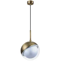 Светильник подвесной LED Dafne 815511 Lightstar прозрачный 1 лампа, основание латунь в стиле современный шар