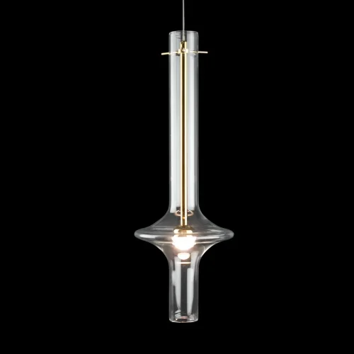 Светильник подвесной LED Tube 10061GD LOFT IT прозрачный 1 лампа, основание золотое в стиле современный трубочки фото 4