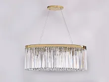 Люстра подвесная хрустальная 10119+3/S gold Newport прозрачная на 12 ламп, основание золотое в стиле современный 