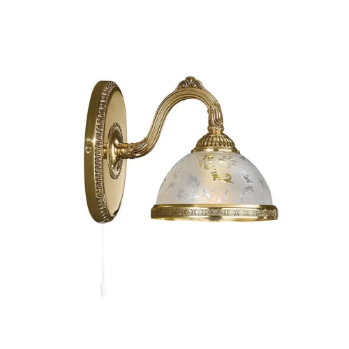 Бра с выключателем A 6302/1  Reccagni Angelo белый на 1 лампа, основание золотое в стиле классический 