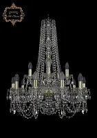 Люстра подвесная хрустальная 11.11.10+5.240.h-80.Gd.Sp Bohemia Art Classic прозрачная на 15 ламп, основание золотое в стиле классический 