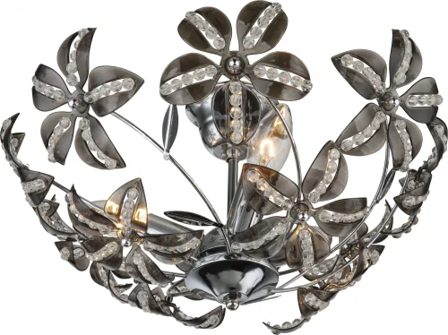 Люстра потолочная 51421-3 Globo серая на 3 лампы, основание хром в стиле модерн флористика 