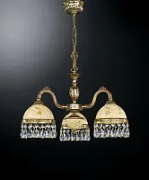 Люстра подвесная  L 6306/3 Reccagni Angelo жёлтая на 3 лампы, основание золотое в стиле классический 