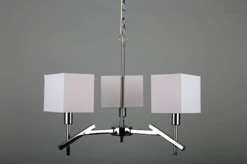 Люстра подвесная Latina OML-61803-03 Omnilux белая на 3 лампы, основание хром в стиле классический  фото 5