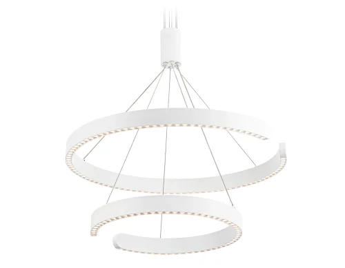 Люстра подвесная LED FL5884 Ambrella light белая на 1 лампа, основание белое в стиле современный хай-тек кольца фото 2