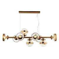 Люстра подвесная Sogno 2134/05/09P Stilfort прозрачная на 9 ламп, основание золотое в стиле современный шар Люстра подвесная Sogno 2134/05/09P Stilfort прозрачная на 9 ламп, основание золотое в стиле современный шар