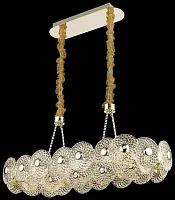 Люстра подвесная LED Pamela WE160.30.323 Wertmark прозрачная на 30 ламп, основание золотое в стиле современный 