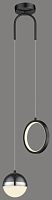 Светильник подвесной LED 431-106-02 Velante белый чёрный 1 лампа, основание чёрное в стиле современный хай-тек кольца