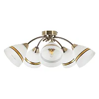 Люстра потолочная Emily MR1460-5C MyFar белая на 5 ламп, основание бронзовое в стиле классический современный 