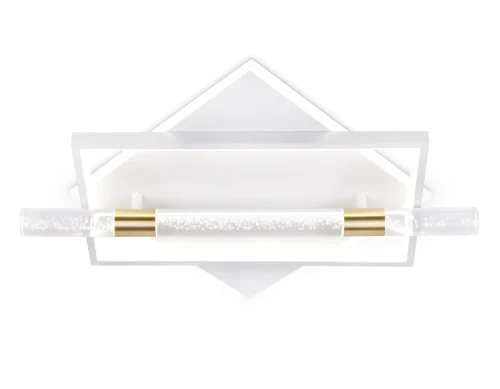 Люстра потолочная LED с пультом FL5012 Ambrella light белая на 1 лампа, основание белое в стиле современный хай-тек с пультом квадраты