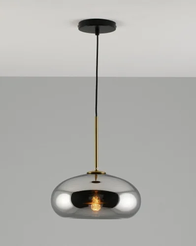 Светильник подвесной Laura V2122-P Moderli чёрный 1 лампа, основание чёрное в стиле современный лофт  фото 4