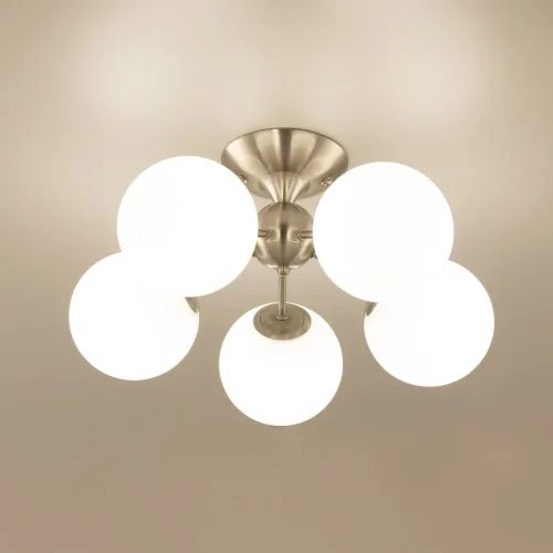Люстра потолочная Томми CL102154 Citilux белая на 5 ламп, основание матовое хром в стиле современный  фото 7