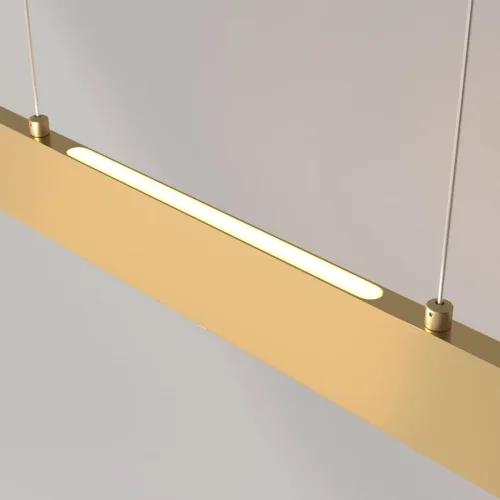 Светильник подвесной LED Step P010PL-L30G3K Maytoni золотой 1 лампа, основание золотое в стиле хай-тек минимализм линейный фото 4