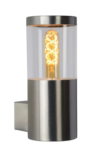 Настенный светильник Fedor 14899/01/12 Lucide уличный IP44 хром 1 лампа, плафон прозрачный в стиле современный E27
