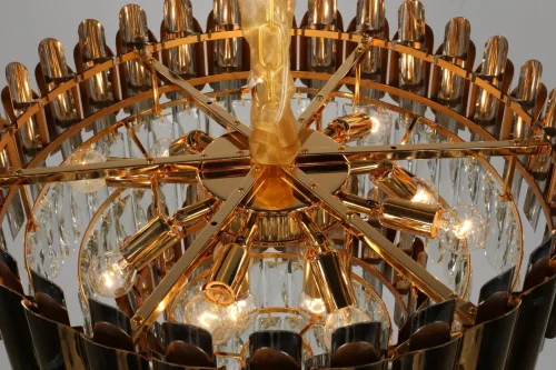Люстра подвесная хрустальная Malgrate OML-81403-13 Omnilux прозрачная на 13 ламп, основание золотое в стиле классический  фото 3