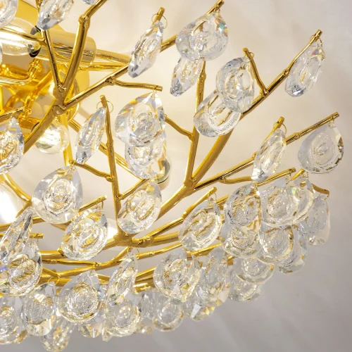 Люстра потолочная Pluvia 4162-10C Favourite прозрачная на 10 ламп, основание золотое в стиле флористика ветви фото 4