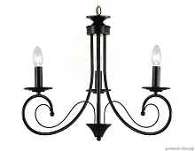 Люстра подвесная TR9606 Ambrella light без плафона на 3 лампы, основание чёрное в стиле кантри прованс 