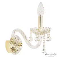 Бра 108B/1/165 G Bohemia Ivele Crystal без плафона 1 лампа, основание золотое прозрачное в стиле классический balls