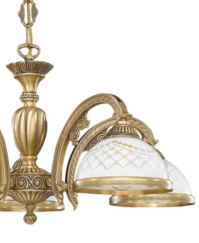 Люстра подвесная  L 7002/5 Reccagni Angelo белая на 5 ламп, основание античное бронза в стиле классический  фото 2