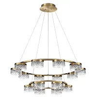 Люстра подвесная LED Fivre 5032/96L Odeon Light прозрачная на 1 лампа, основание античное бронза в стиле современный кольца