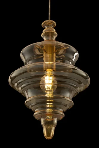 Светильник подвесной Trottola P057PL-01BS Maytoni янтарный 1 лампа, основание латунь в стиле современный выдувное фото 3