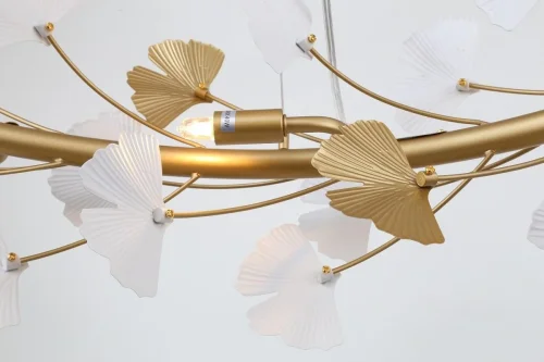 Люстра подвесная Ginkoa 4080-10P Favourite золотая на 10 ламп, основание золотое в стиле современный флористика  фото 4
