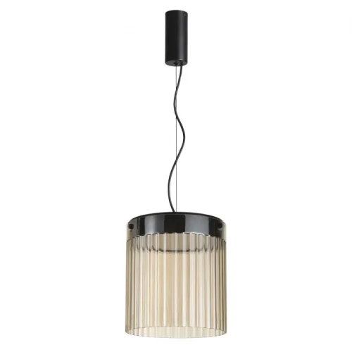 Светильник подвесной LED Pillari 5047/20L Odeon Light янтарный 1 лампа, основание чёрное в стиле современный 