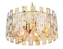 Люстра подвесная TR5061 Ambrella light прозрачная на 6 ламп, основание золотое в стиле современный классический 