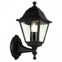 Настенный светильник Abbey Road O004WL-01B Maytoni уличный IP44 чёрный 1 лампа, плафон прозрачный в стиле современный E27