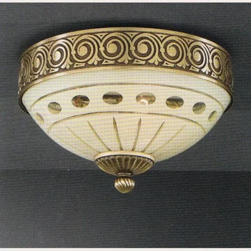 Люстра потолочная  PL 7014/2 Reccagni Angelo бежевая на 2 лампы, основание античное бронза в стиле классический 