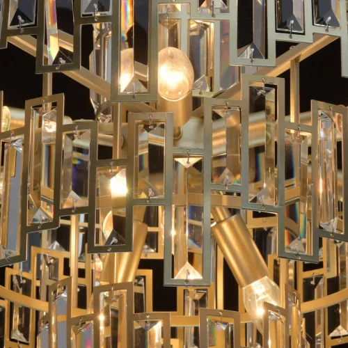 Люстра подвесная хрустальная Монарх 121010611 MW-Light прозрачная на 11 ламп, основание золотое в стиле классический  фото 9