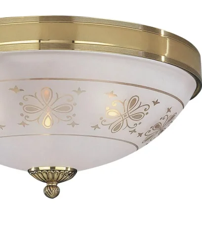 Люстра потолочная  PL 6102/3 Reccagni Angelo белая прозрачная на 3 лампы, основание золотое в стиле классический  фото 2