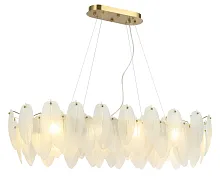 Люстра подвесная Джана 07680-100,36 Kink Light белая на 10 ламп, основание латунь в стиле модерн 