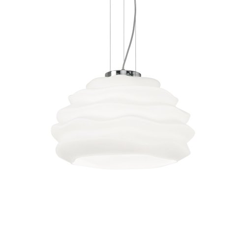 Светильник подвесной KARMA SP1 SMALL Ideal Lux белый 1 лампа, основание хром в стиле современный 
