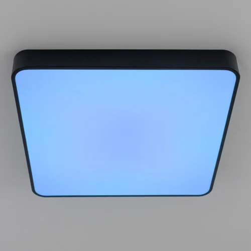 Светильник потолочный LED RGB с пультом Купер CL724K95G1 Citilux белый 1 лампа, основание чёрное в стиле современный хай-тек минимализм с пультом квадраты фото 4